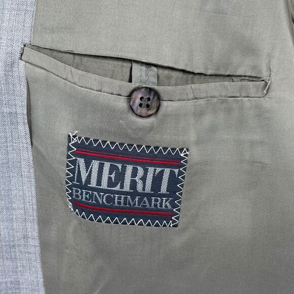 Sid Landen Merit Benchmark Men's 2-Piece Suit Gray 42R Flat Front Pants 38x31 - Picture 15 of 16